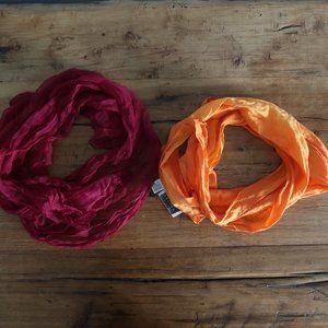 3 FOR $20 SCARF BUNDLE ORANGE, MAROON VINTAGE
